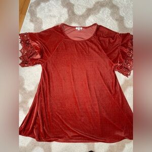 Umgee Velvet Rust Orange Dress